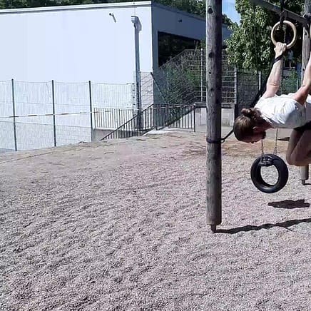 Me doing a Tuck Back Lever on the Gymnastic Rings.