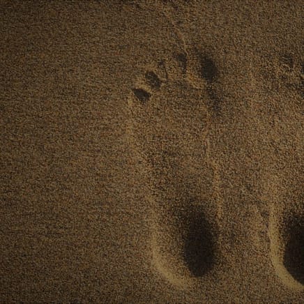 This image shows barefoot footprints which seem to be in optimal foot health regarding their shape.